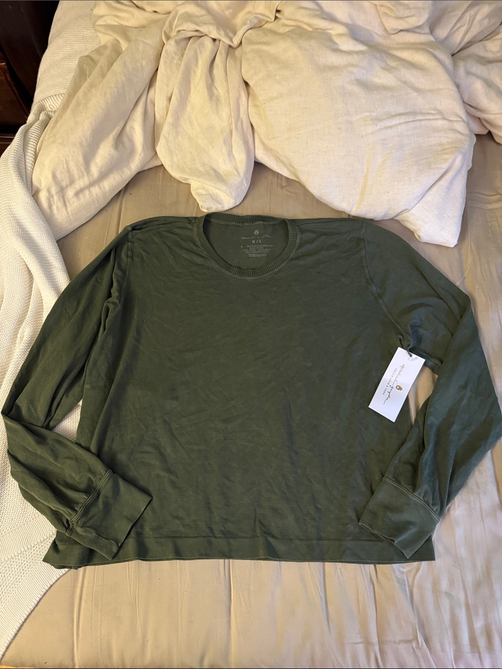 Spiritual Gangster Olive Green Long Sleeve Crewneck Sweatshirt